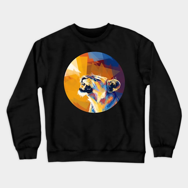 In the Sunlight - Lioness portrait Crewneck Sweatshirt by Flo Art Studio